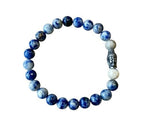 Herenarmband Sodaliet 8 mm met Boeddha kraal