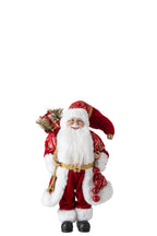 J-Line decoratie kerstman - kunststof - kerstrood - small - LED