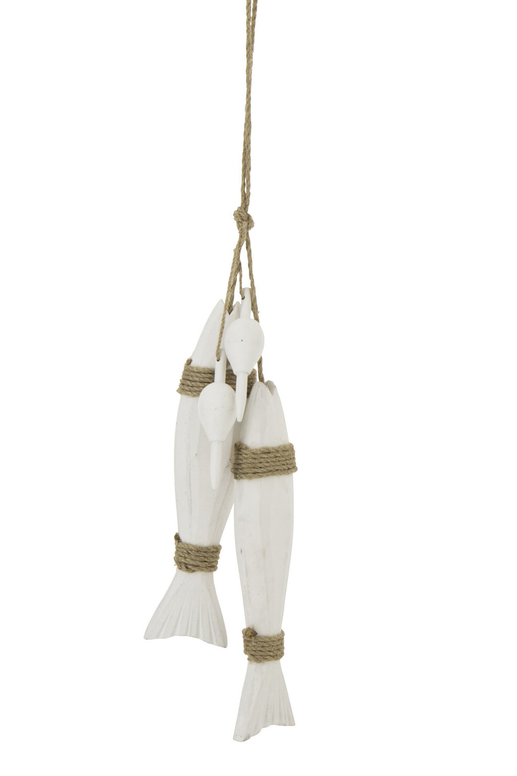 J-Line hanger Vis - hout - wit
