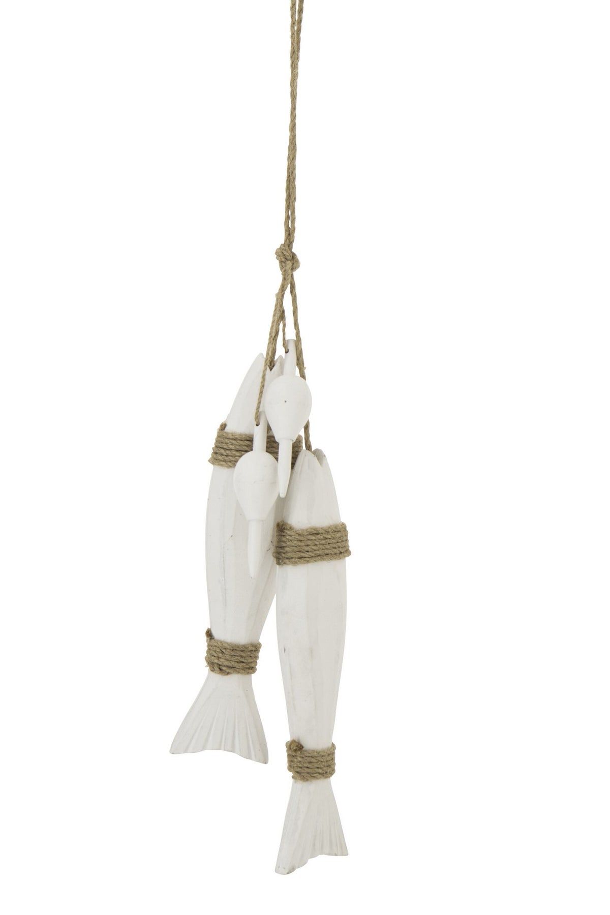 J-Line hanger Vis - hout - wit
