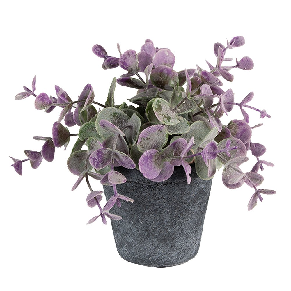 Bloempot Ø 8x7 cm Grijs Keramiek Bloempot Binnen