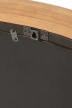 J-Line Ovale wandklok - metaal - naturel/zwart