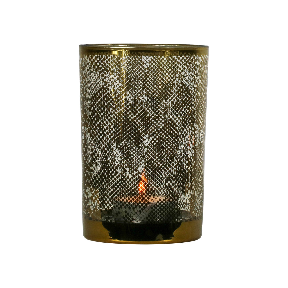 Theelichthouder slang goud large 18cm*