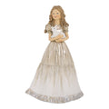 Kerstdecoratie Beeld Meisje 14x11x22 cm Beige Kunststof