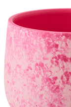 J-Line bloempot - keramiek - roze/wit - S