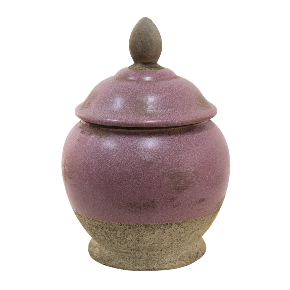 Voorraadpot Ø 19x26 cm Roze Beige Keramiek Voorraadbus