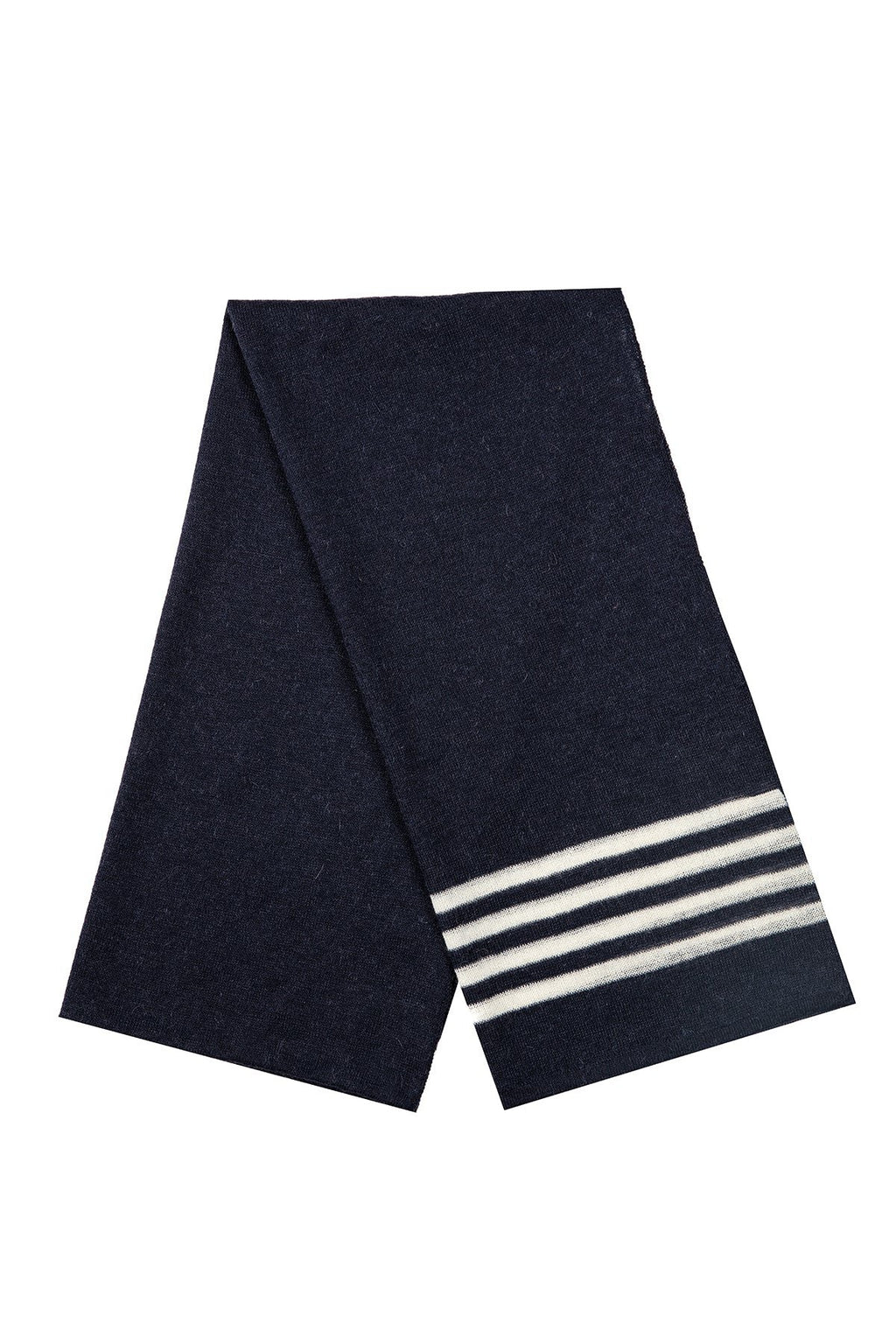 Men Navy Scarf Navy-ecru