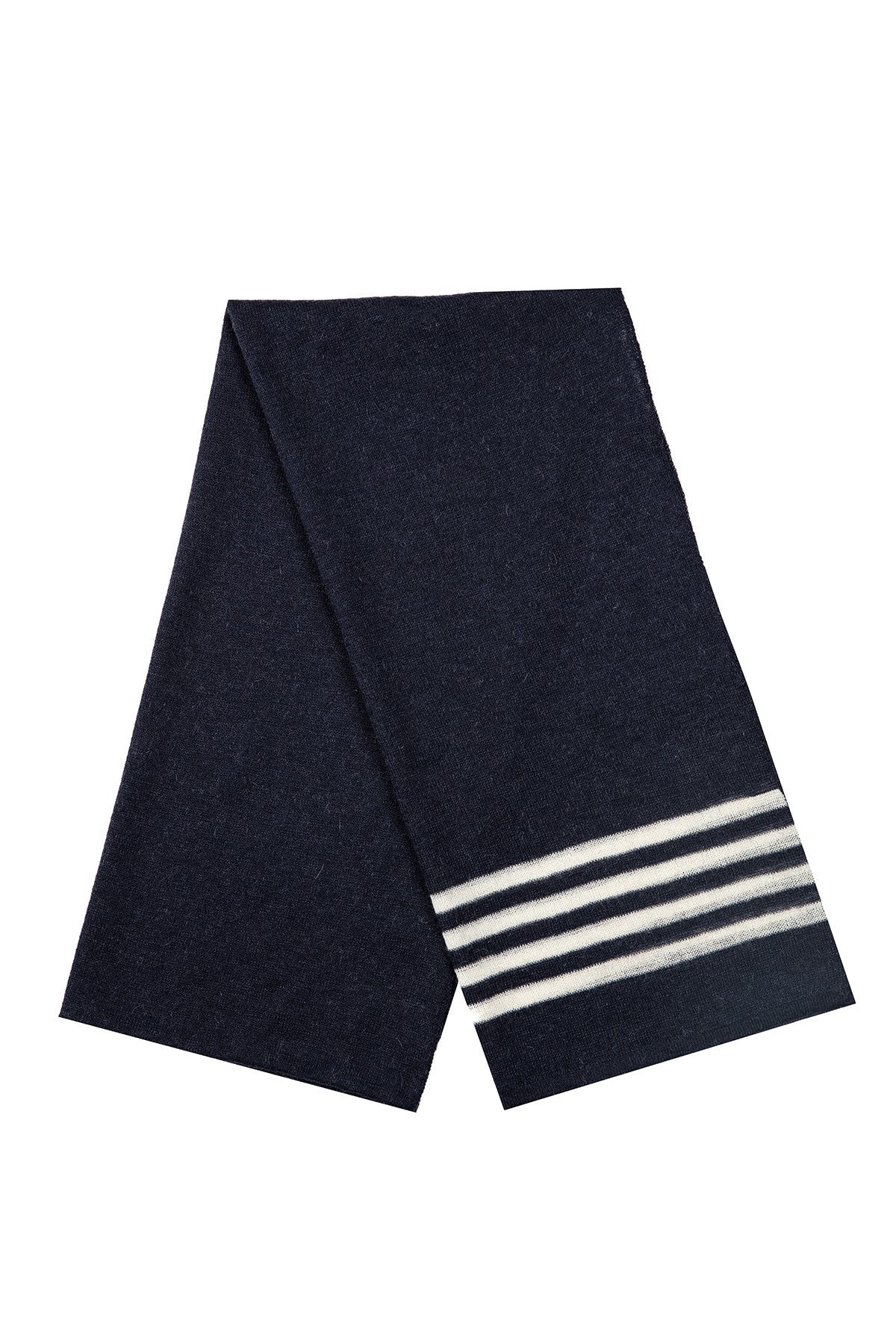 Men Navy Scarf Navy-ecru