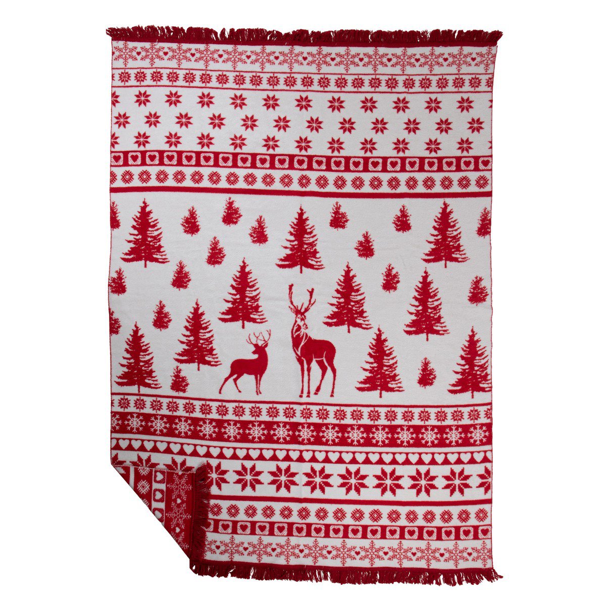 Plaid nordic hert rood xl 150x200cm