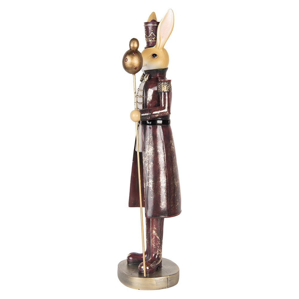 Decoratie Beeld Konijn 47 cm Beige Rood Kunststof