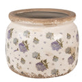 Bloempot Ø 20x15 cm Beige Blauw Keramiek Bloemen Bloempot Binnen
