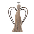 Decoratie Beeld Engel 12x3x18 cm Bruin Hout