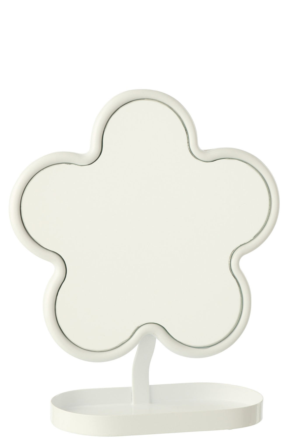 J-Line spiegel Bloem - ijzer - wit