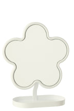 J-Line spiegel Bloem - ijzer - wit