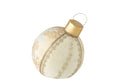 J-Line kerstbal Patroon - polyfoam/textiel - goud - large