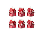 J-Line Huiskaarsen - paraffine - kerstrood - doos van 6