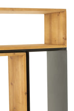 J-Line Schap Tina Hout/Ijzer Zwart/Naturel Small
