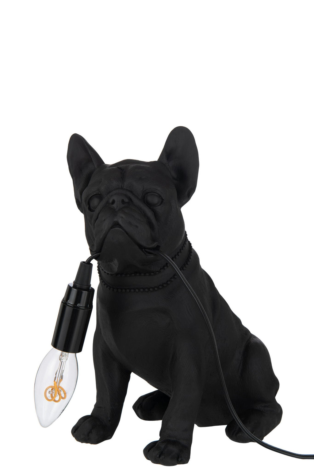 J-Line tafellamp Bulldog - polyresin - zwart