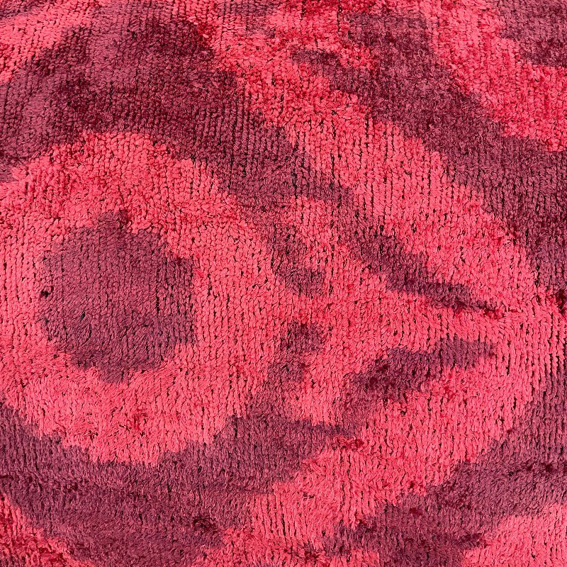 Velvet Ikat Kussen Burgundy 60x40 cm