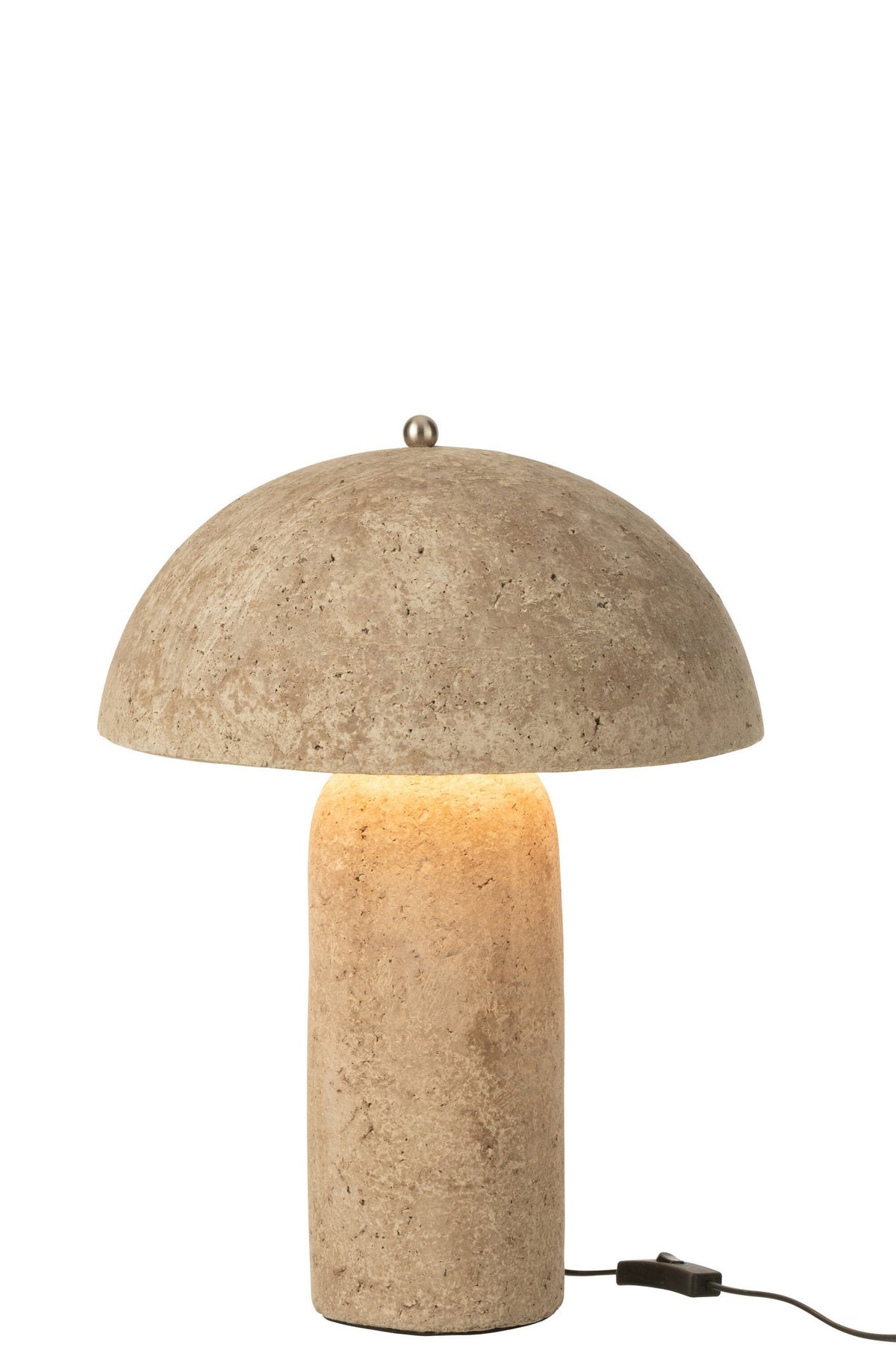 J-Line tafellamp Paddenstoel - papier maché - beige