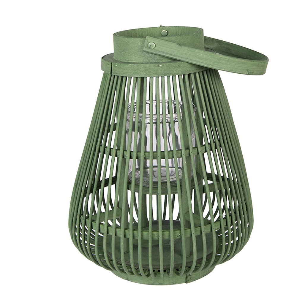 Windlicht Ø 25x32 cm Groen Rotan