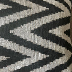 Velvet Ikat Kussen ZigZag Black-Silvery