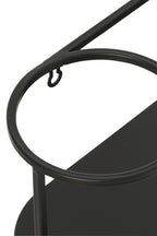 J-Line wandrek + bloempot - ijzer - zwart