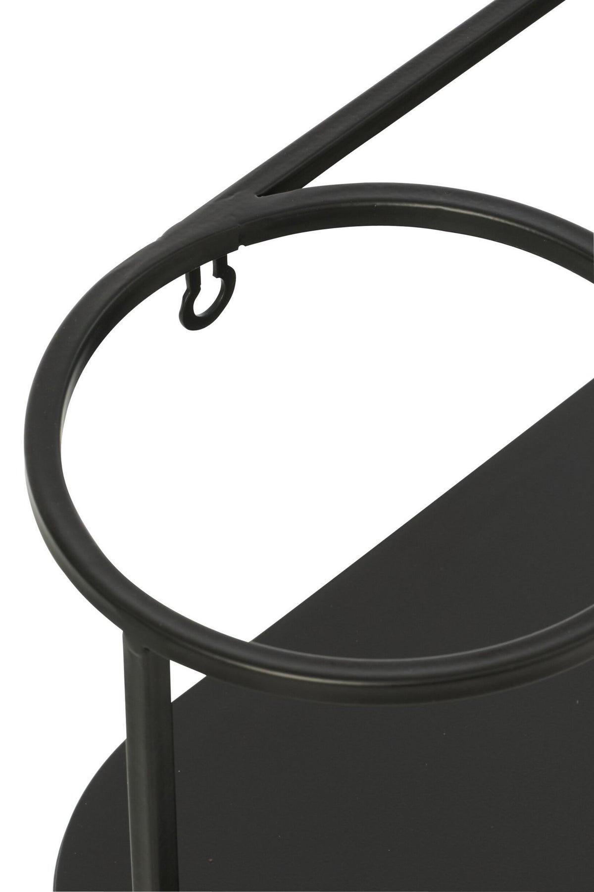 J-Line wandrek + bloempot - ijzer - zwart