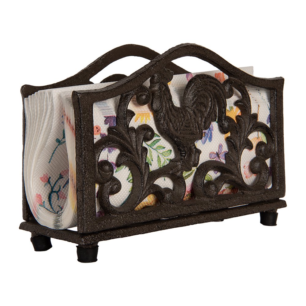 Servettenhouder 17x6x12 cm Bruin Metaal