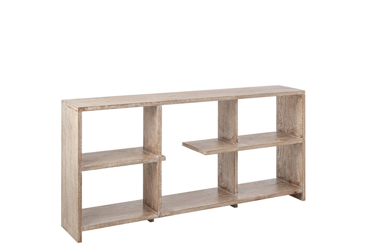 J-Line boekenkast - mangohout - gebroken wit