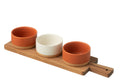 J-Line Tapasservies 3 Sets + Schaal In Doos Oranje/Wit