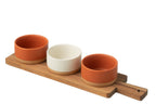J-Line Tapasservies 3 Sets + Schaal In Doos Oranje/Wit