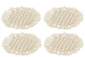 J-Line onderzetter Rond Macramé - polyester - beige - 4 stuks