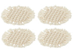 J-Line onderzetter Rond Macramé - polyester - beige - 4 stuks