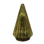 Kerstdecoratie met LED-verlichting Kerstboom Ø 11x19 cm Goudkleurig Glas