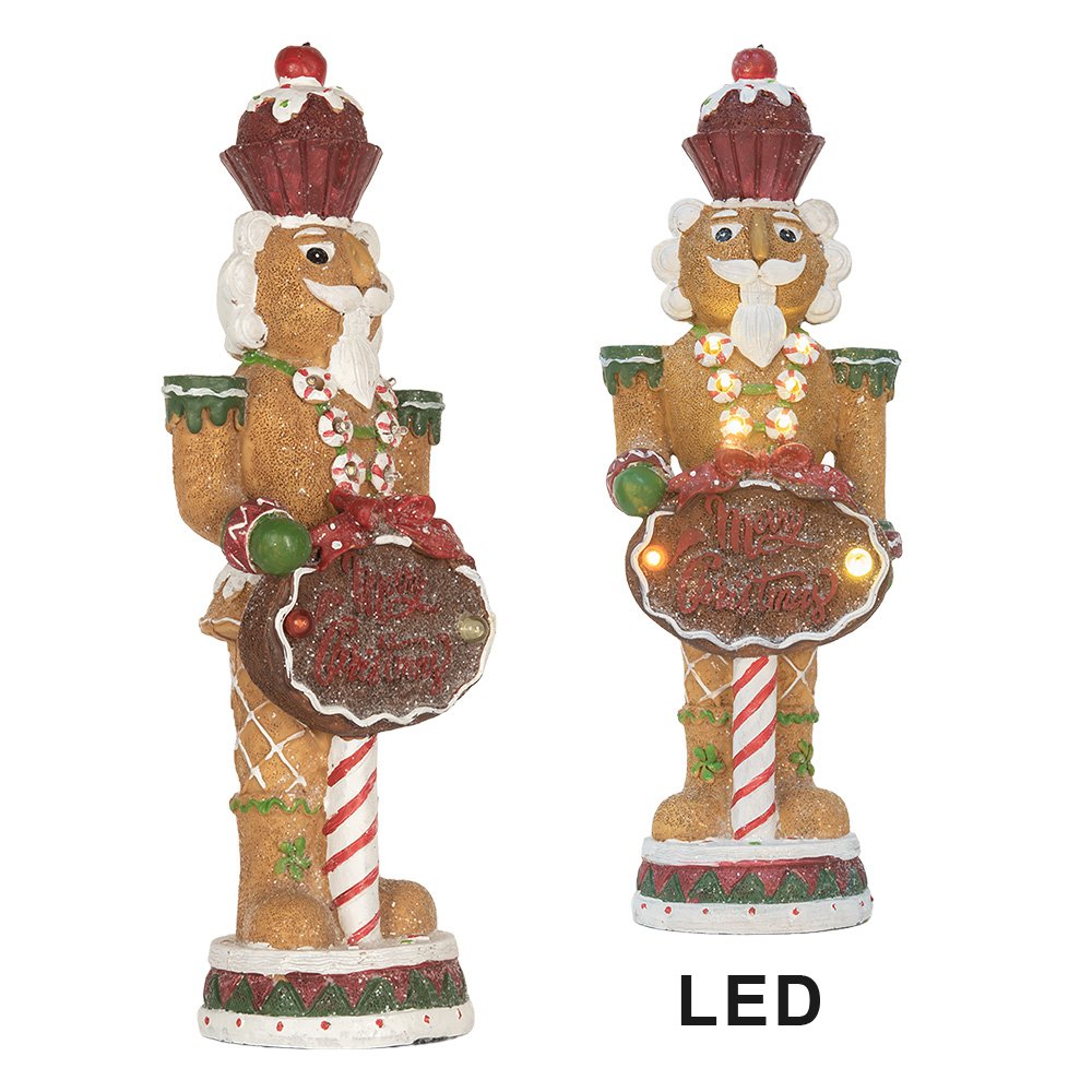 Kerstdecoratie Beeld Notenkraker 3 x AAA Bruin Kunststof