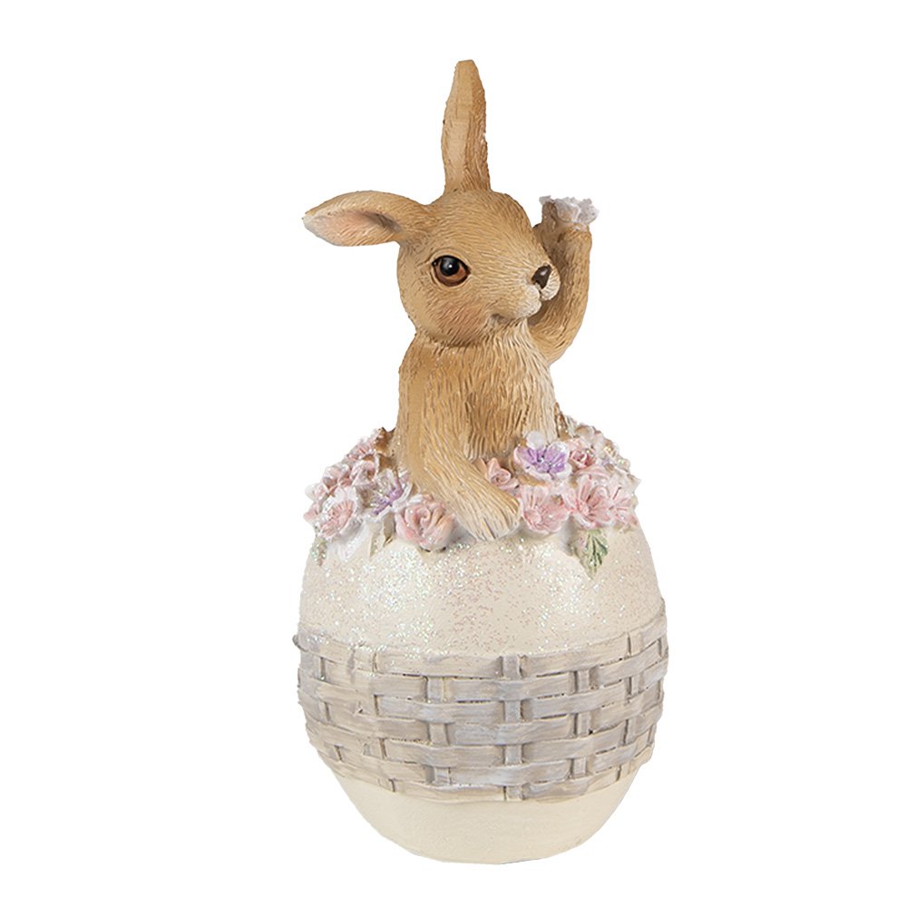Beeld Konijn 13 cm Beige Bruin Polyresin