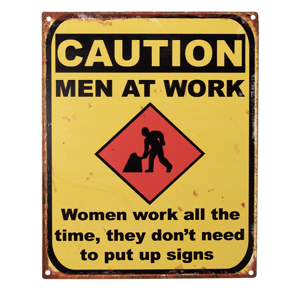 Tekstbord 20x25 cm Geel IJzer Wandbord
