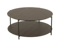 J-Line salontafel Rond - hout/metaal - donkerbruin - small
