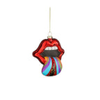 Disco ornament lippen glas rood