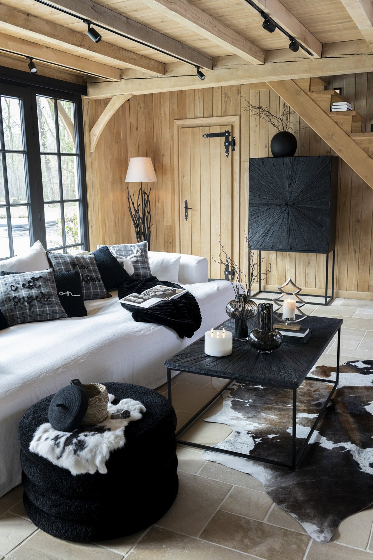 J-Line salontafel Shanil - hout/ijzer - zwart