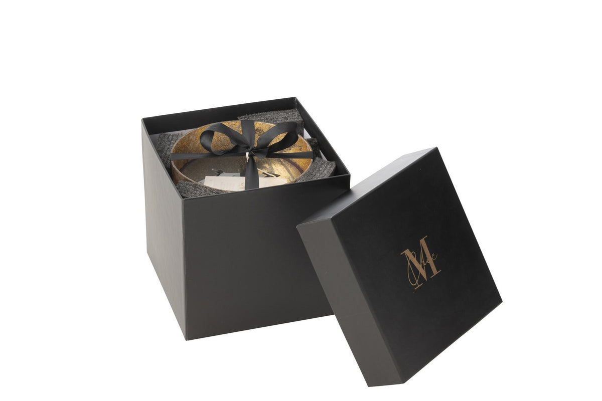 J-Line geurkaars M-Chic - Oud & Amber - glas - goud/zwart - M - 80U