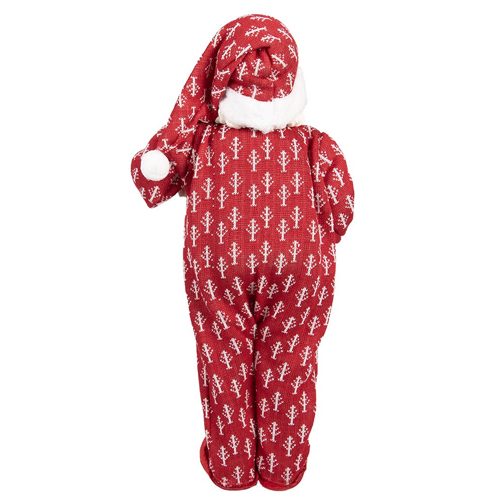 Kerstdecoratie Beld Kerstman 22x19x45 cm Rood Textiel
