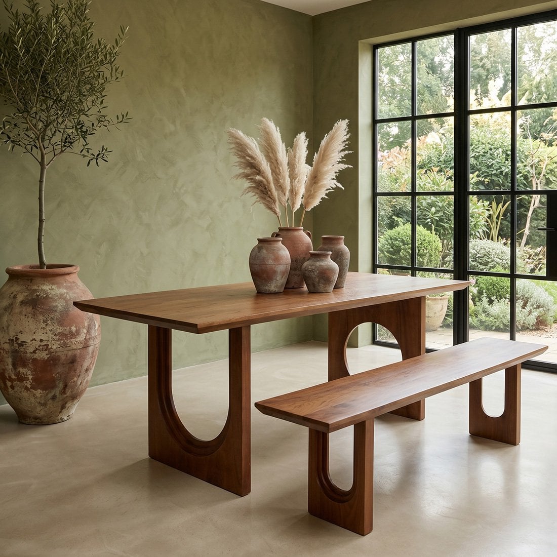 Bullnose Chamfered mangohouten eettafel mix