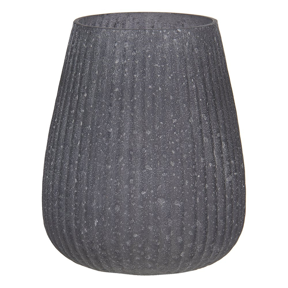 Theelichthouder Ø 11x13 cm Grijs Glas Waxinelichthouder