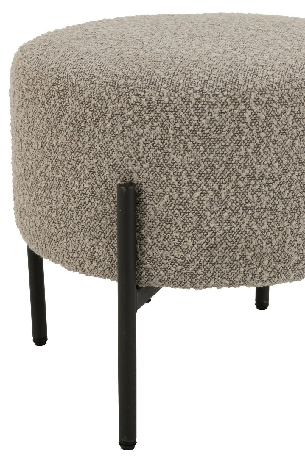 J-Line Kruk Boucle Multiplex/Polyester Grijs/Zwart