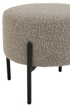 J-Line Kruk Boucle Multiplex/Polyester Grijs/Zwart