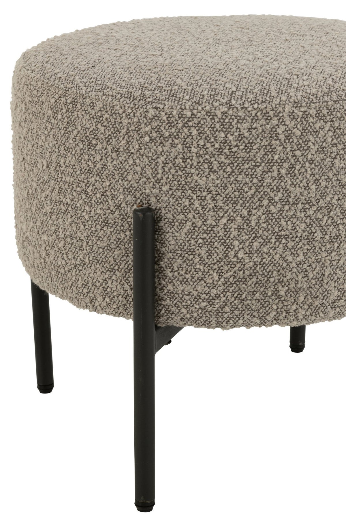 J-Line Kruk Boucle Multiplex/Polyester Grijs/Zwart