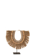 J-Line decoratie Ketting + Staander Dora - schelpen - beige - L