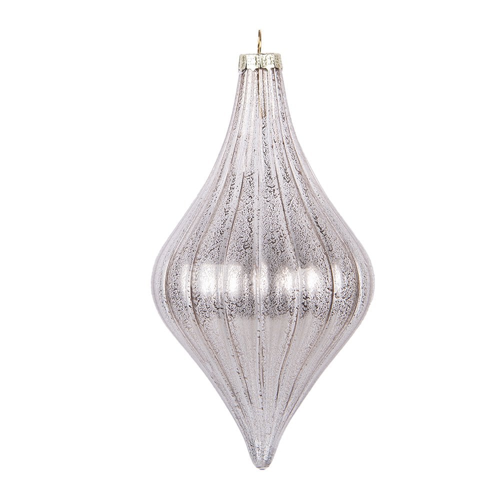 Kerstbal Ø 8x15 cm Zilverkleurig Glas